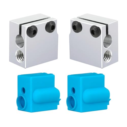 Super Print Vyper Heizblock Updated Aluminium Heating Block,with Silicone Socks for Vyper/Kobra Max/Kobra Plus/Sidewinder X1 X2 3D Printer8/for Volcano V5 Print J-Head Hotend.(2PCS) von ZIZISHU