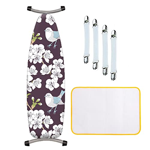 ZJBKX Bügelbrettbezug 150x50cm aus Baumwolle, Bügelauflage Set Enthält 4 Bezugsspanner + 1 Bügeldecke + 1 Bügeltischbezug ZJBKX Bügelbrettbezug 150x50cm aus Baumwolle, Bügelauflage Set Enthält 4 Bezugsspanner + 1 Bügeldecke + 1 Bügeltischbezug von ZJBKX