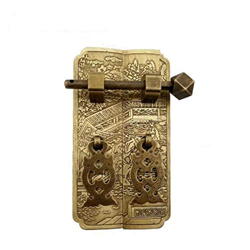 ZJCNHY Gehäuseschloss Riegel Türklopfer Pull Griff Möbel Bronze Messing Kleidung Weinbuch Cabinet-Streifen Zug-Handgriff Türklopfer 546 (Color : Pattern 3) von ZJCNHY