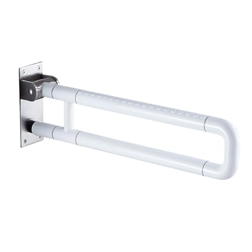 Badezimmer Haltegriff Weiß, Klappbar Haltegriff 75CM Haltegriff Edelstahl Dusche Haltegriff Bad Stützgriff Stütz Klappgriff Badewanne Stützgriff Haltegriffe für Senioren Behinderte 75cm/29.5in von ZJDCQGS