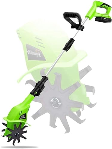 Motorhacke, Akku-Motorhacke, 20 V, handgeführte elektrische Gartenfräse mit Akku und Ladegerät zum Rasenverlegen oder Vorbereiten von Beetflächen von ZJDYDY