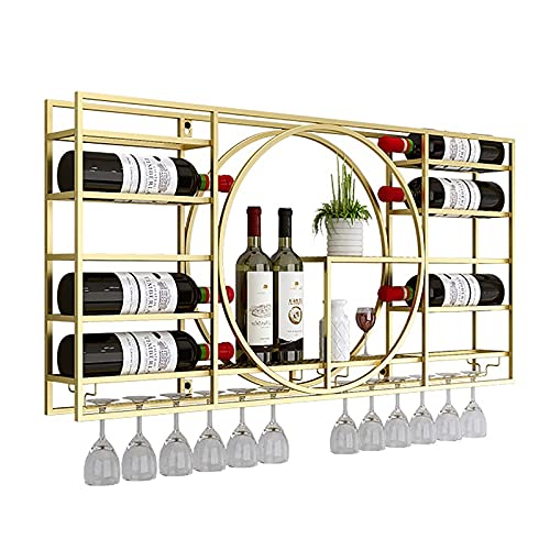 Wandmontiertes Weinregal, industrielles Windregal aus Schmiedeeisen, Dekoration/Ausstellungsregal für Weinschränke im Heimrestaurant (Farbe: A, Größe: 100 x 11 x 52 cm) von ZJDYDY