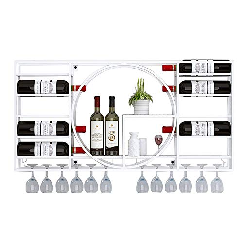 Wandmontiertes Weinregal, industrielles Windregal aus Schmiedeeisen, Dekoration/Ausstellungsregal für Weinschränke im Heimrestaurant (Farbe: C, Größe: 90 x 11 x 42 cm) von ZJDYDY