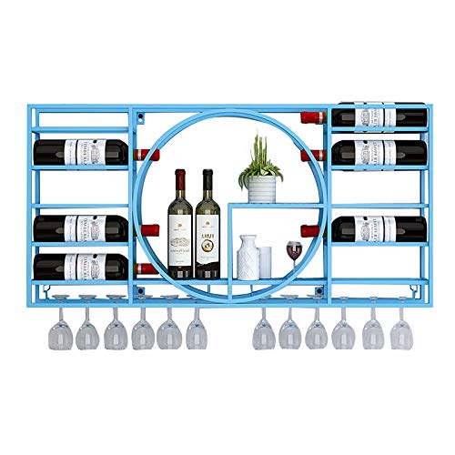 Wandmontiertes Weinregal, industrielles Windregal aus Schmiedeeisen, Dekoration/Ausstellungsregal für Weinschränke im Heimrestaurant (Farbe: D, Größe: 90 x 11 x 42 cm) von ZJDYDY