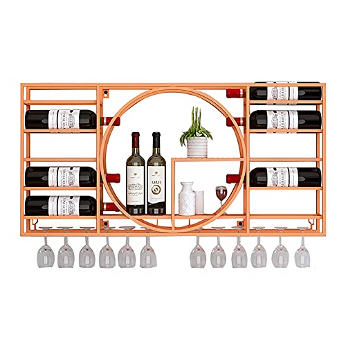 Wandmontiertes Weinregal, industrielles Windregal aus Schmiedeeisen, Dekoration/Ausstellungsregal für Weinschränke im Heimrestaurant (Farbe: E, Größe: 100 x 11 x 52 cm) von ZJDYDY
