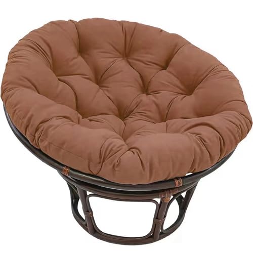 Hängesessel Sitzkissen Rund Weich - Outdoor Rattanmöbel Ersatzkissen für Swing, Boden Lounge & Sonnenliege - Gartenstuhlkissen Indoor/Outdoor(Coffee,120 x 120 cm) von ZJEQZH