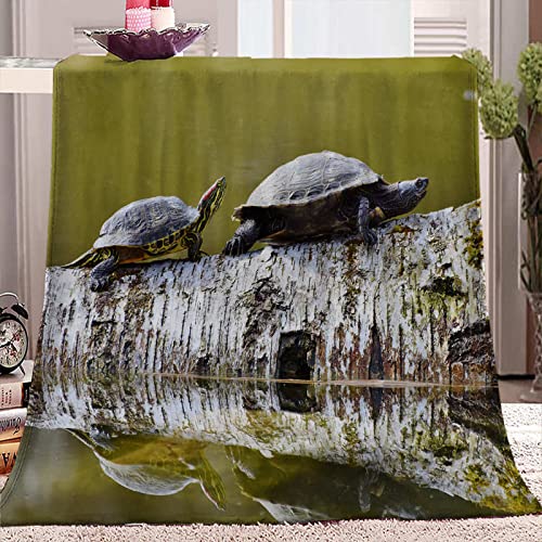 ZJFHNB Kuscheldecke Paar Schildkröten 150 x 200cm 3D gedruckte Weiche Flauschige Plüsch Decke, Flanell Fleecedecke TV-Decken/Sofadecke/Wohndecke/Mikrofaser Couchdecke von ZJFHNB