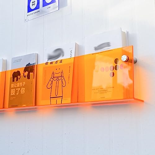 ZJFJMBD Magazin Rack Acryl Wandregal, Zeitschriftenhalter Broschürenhalter Wandmontage, Klar, Breite 60 80 100 120 cm, Blau Grün Orange ZJFJMBD Magazin Rack Acryl Wandregal, Zeitschriftenhalter Broschürenhalter Wandmontage, Klar, Breite 60 80 100 120 cm, Blau Grün Orange von ZJFJMBD