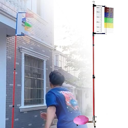 ZJFJMBD Vertikaler Sprungtester, 3,9–11,5 Fuß Hochsprung-Trainingsgerät mit Stabiler Basis für Sportplätze im Innen- und Außenbereich – bodenstehender Sprungmesstester von ZJFJMBD