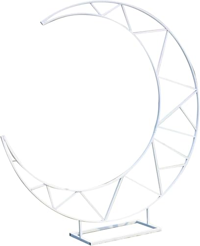 Moon Hochzeitsbogen Gartenbogen Rankgitter Metall Hintergrund Ständer mit Basis gebogener Ballonrahmen für Hochzeit Geburtstag Party (Farbe: A) von ZJGFCB