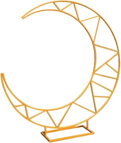 Moon Hochzeitsbogen Gartenbogen Rankgitter Metall Hintergrund Ständer mit Basis gebogener Ballonrahmen für Hochzeit Geburtstag Party (Farbe: B) von ZJGFCB