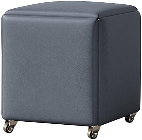 ZJGFCB 5-in-1 Aufbewahrungshocker, magischer Würfelstuhl mit Rollen, multifunktionaler Küchensofa, stapelbarer Hocker, gepolsterter Sitz und Metallrahmen (Größe: 45 x 45 x 45 cm, Farbe: D) von ZJGFCB
