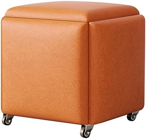 ZJGFCB 5-in-1 Aufbewahrungshocker, magischer Würfelstuhl mit Rollen, multifunktionaler Küchensofa, stapelbarer Hocker, gepolsterter Sitz und Metallrahmen (Größe: 45 x 45 x 45 cm, Farbe: F) von ZJGFCB