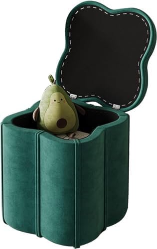 ZJGFCB Beweglicher Fußhocker, Aufbewahrung, gepolsterter Ottomane, Samtstoff, Sitzhocker mit Deckel, für Wohnzimmer, Schlafzimmer, Eingangsbereich, Arbeitszimmer, Flur, max. 150 kg (Größe: 36 x 37 cm von ZJGFCB