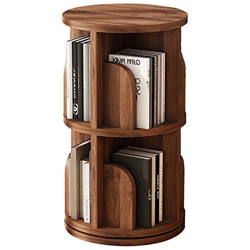 ZJGFCB Drehbares Bücherregal aus massivem Holz, rundes drehbares Bücherregal mit 360-Grad-Anzeige, bodenstehendes Bücherregal für Kinder und Erwachsene, Eckregal-Bücherregal von ZJGFCB