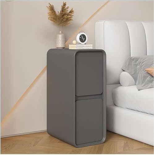 ZJGFCB Extra schmaler Nachttisch mit 2 Massivholzschubladen, moderner, schlanker Nachttisch für Schlafzimmer, Wohnzimmer, Wohnheim, stilvoller Beistelltisch für kleine Räume (Größe: 20 x 40 x 50 cm von ZJGFCB
