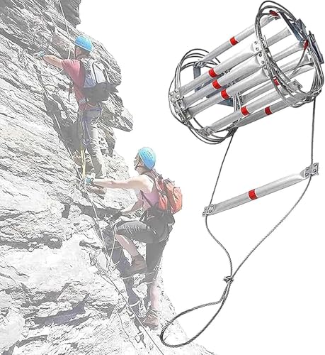 ZJGFCB Notfall-Leiter, zusammenklappbar, Notfall-Feuerflucht-Seilleiter, multifunktionale Sicherheitsleiter für Fluchtretung, Brandkontrolle (Größe: 18 m) von ZJGFCB