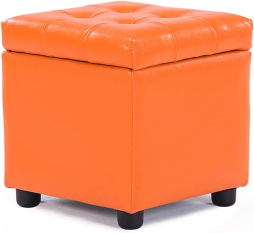 ZJGFCB Ottomane, Leder-Fußhocker, wasserabweisend, verdeckte Aufbewahrungsbox, quadratisch, rechteckig, Fußhocker (Größe: 42 x 42 x 40 cm, Farbe: B) von ZJGFCB