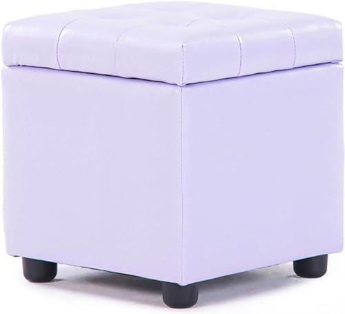 ZJGFCB Ottomane, Leder-Fußhocker, wasserabweisend, verdeckte Aufbewahrungsbox, quadratisch, rechteckig, Fußhocker (Größe: 42 x 42 x 40 cm, Farbe: C) von ZJGFCB