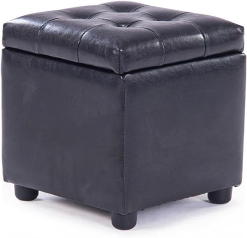 ZJGFCB Ottomane, Leder-Fußhocker, wasserabweisend, verdeckte Aufbewahrungsbox, quadratisch, rechteckig, Fußhocker (Größe: 42 x 42 x 40 cm, Farbe: E) von ZJGFCB