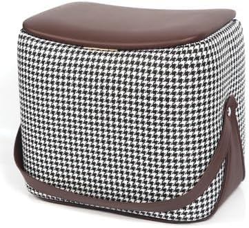 ZJGFCB Sattelförmiger Leder-Fußhocker, gepolsterte Fußstütze für bequemes Schuhwechseln im Wohnzimmer und Eingangsbereich (Farbe: B) von ZJGFCB