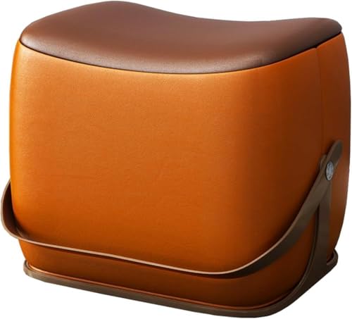 ZJGFCB Sattelförmiger Leder-Fußhocker, gepolsterte Fußstütze für bequemes Schuhwechseln im Wohnzimmer und Eingangsbereich (Farbe: C) von ZJGFCB
