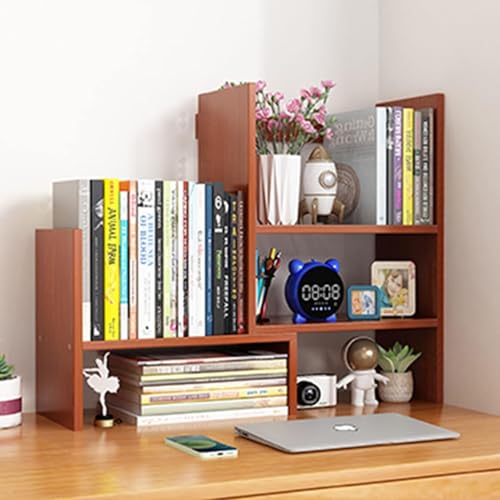 ZJGFCB Verstellbarer Schreibtisch-Bücherregal-Organizer, Holzregal für Büro und Wohnheim, kleiner Stall zur Aufbewahrung und Dekoration auf dem Tisch (Größe: 36 x 20 x 52,5 cm, Farbe: C) von ZJGFCB
