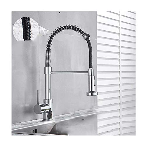 Kitchen Faucets with 2 Mode Sprayer Brass Single Handle Hot and Cold Water Pull Out Pull Down Sprayer Spring Bar Sink Kitchen Sink Mixer Tap,Chrome Kitchen Faucets with 2 Mode Sprayer Brass Single Handle Hot and Cold Water Pull Out Pull Down Sprayer Spring Bar Sink Kitchen Sink Mixer Tap,Chrome von ZJHAHJY