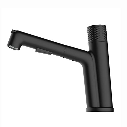 ZJHAHJY Bathroom Sink Faucet with Pull Out 2 Function Sprayer, Basin Mixer Tap with Push Button Bathroom Faucet Brass Single Hole Basin Tap, Lavatory Faucet with Hot and Cold Water,Black ZJHAHJY Bathroom Sink Faucet with Pull Out 2 Function Sprayer, Basin Mixer Tap with Push Button Bathroom Faucet Brass Single Hole Basin Tap, Lavatory Faucet with Hot and Cold Water,Black von ZJHAHJY