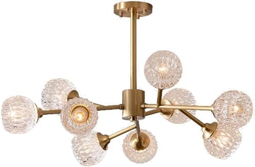 ZJHAHJY Kronleuchter Deckenleuchte Moderne Kristall-Kronleuchter Kronleuchter Zeitgenössische goldene Deckenpendelleuchte aus der Mitte des Jahrhunderts, Pendelleuchte (9-flammig) von ZJHAHJY