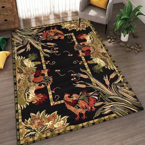 ZJHAHJY Moderner Hahn-Teppich für Esszimmer, rutschfest, Bauernhof, Libellen, Blumen, Druck, Teppich, Wohnheim-Dekoration, Henne, Blumenmuster, Huhn, Bodenmatte, 120 x 150 cm ZJHAHJY Moderner Hahn-Teppich für Esszimmer, rutschfest, Bauernhof, Libellen, Blumen, Druck, Teppich, Wohnheim-Dekoration, Henne, Blumenmuster, Huhn, Bodenmatte, 120 x 150 cm von ZJHAHJY