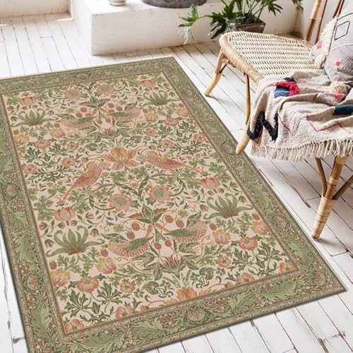 ZJHAHJY Moderner Teppich mit Blumenmuster, 150 x 200 cm, Vintage, orientalisch, böhmischer Stil, Teppich für Schlafzimmer, rutschfest, rustikal, Blumen, Vögel, eingefasster Druck, Teppich, Bodenmatte ZJHAHJY Moderner Teppich mit Blumenmuster, 150 x 200 cm, Vintage, orientalisch, böhmischer Stil, Teppich für Schlafzimmer, rutschfest, rustikal, Blumen, Vögel, eingefasster Druck, Teppich, Bodenmatte von ZJHAHJY
