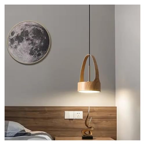 ZJHAHJY Nordic Restaurant Theke Nachahmung Holzmaserung Kronleuchter Moderne Lampe im chinesischen Stil Schlafzimmer Nachttisch LED Pendelleuchte von ZJHAHJY