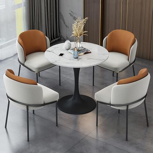 ZJHAHJY Verhandlungstisch und Stuhl, 1 Tisch mit 4 Stühlen, Besprechungstisch, kleiner Konferenzraum-Tisch, Business-Konferenzraum, Couchtisch, für Büro, Konferenzraum (Orange) von ZJHAHJY