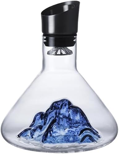 Weindekanter, 1800 ml, kristallklarer Weinbelüfter mit Eisberg-Boden, bleifreie Weinkaraffe, Dekanter, eleganter Weindekanter, Weindekanter mit Belüfter, Rotweinkaraffe mit integriertem Spender von ZJHESXV