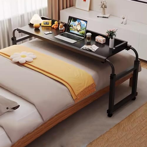 ZJHESXV üBer Bett Computertisch,Rollender Laptop-Schreibtisch King-Queen-Betttisch üBer Dem Bett Rollender Medizinischer Tisch HöHen Und LäNgenverstellbares Nachttisch(Color:Schwarz) von ZJHESXV