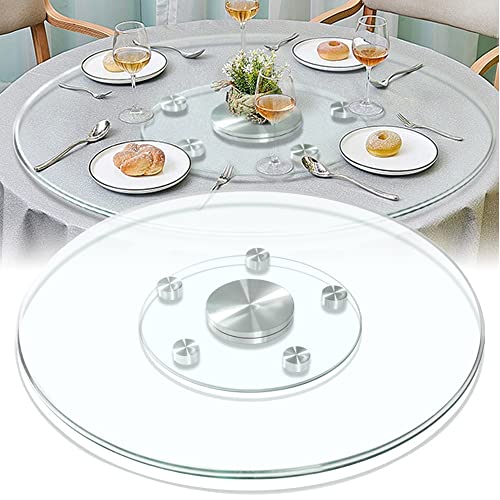 ZJIEX 80cm Esstisch Drehplatte Serviertablett, Rund Drehteller Gehärtetes Glas Lazy Susan, 360 ° Drehbar Servierteller Für Restaurant/Hotel/Küche (Size : 90cm/36in) von ZJIEX