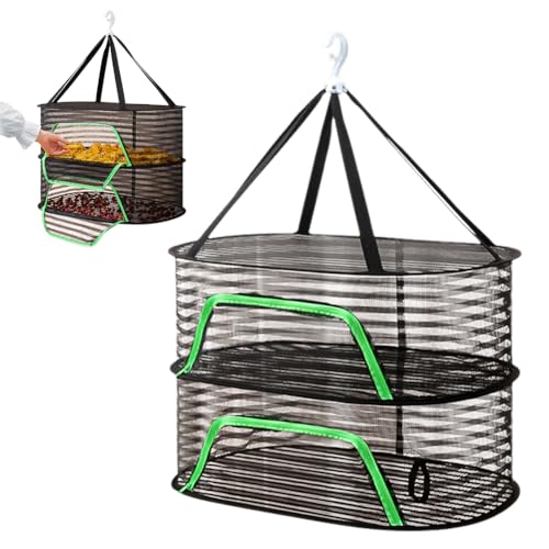 Hängendes Trockennetz Mit Reißverschluss,Trockennetz Kräuter,Mesh Trockennetz,Faltbar Kräutertrockner Mit Reißverschlüssen,Für Trocknen Von Samen Fisch Gemüse Obst Kräuter (Schwarz, 2-Lagiges) Hängendes Trockennetz Mit Reißverschluss,Trockennetz Kräuter,Mesh Trockennetz,Faltbar Kräutertrockner Mit Reißverschlüssen,Für Trocknen Von Samen Fisch Gemüse Obst Kräuter (Schwarz, 2-Lagiges) von ZJILIXIA