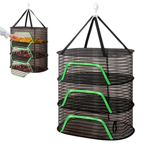 Hängendes Trockennetz Mit Reißverschluss,Trockennetz Kräuter,Mesh Trockennetz,Faltbar Kräutertrockner Mit Reißverschlüssen,Für Trocknen Von Samen Fisch Gemüse Obst Kräuter (Schwarz, 3-Lagiges) Hängendes Trockennetz Mit Reißverschluss,Trockennetz Kräuter,Mesh Trockennetz,Faltbar Kräutertrockner Mit Reißverschlüssen,Für Trocknen Von Samen Fisch Gemüse Obst Kräuter (Schwarz, 3-Lagiges) von ZJILIXIA