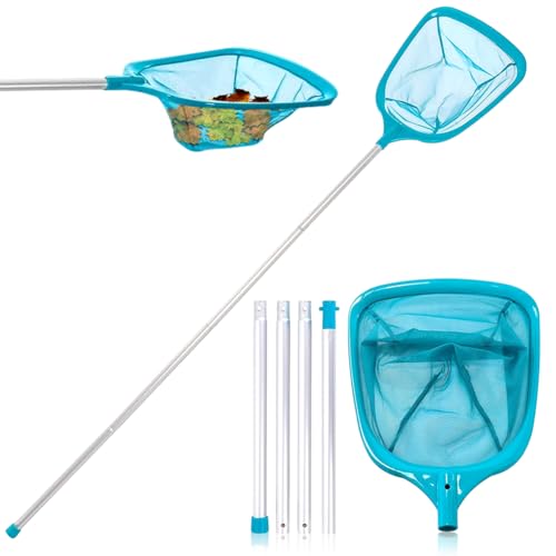 Pool Kescher mit Griff,60cm/150cm Skimmer Pool Kescher,Professionellen Poolkescher, Poolkescher Feinmaschig,Schwimmbad Skimmer Netz,Teichkescher Feinmaschig Algen,für Pool,Spa,Whirlpools (150cm) von ZJILIXIA