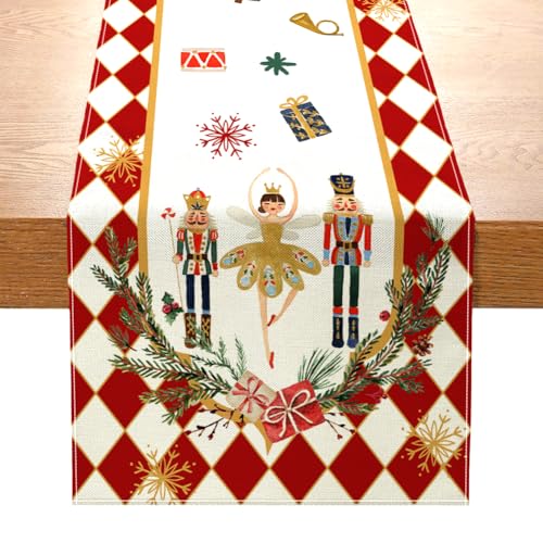 Weihnachten Tischläufer,40x140cmweihnachtsdecke Tisch,Weihnachten Tischdecke Dekoration,Abwaschbar Weihnachtstischläufer,Elch Nikolaus Schneemann Weihnachten Tischdekoration,Weihnachtstischläufer (B) von ZJILIXIA