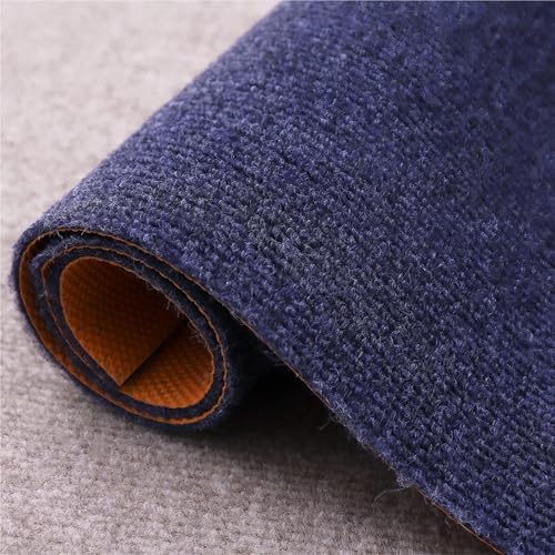 Rasenteppich Outdoor Wetterfest TPE Schalldämmende, Kratzschutz Sofa Katze Klavierteppich Meterware, Teppich Läufer Flur für Balkon, Bodenbelag, Regaltrommeln(Dark Blue,60 x 150 cm) von ZJIQOH