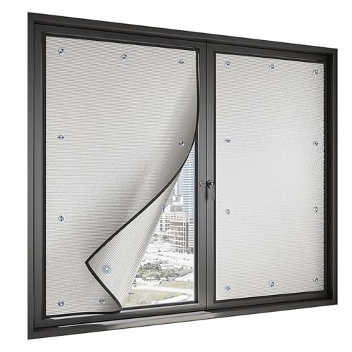 Sonnenschutzfolie Fenster Innen - Verdunkelungsfolie mit UV-Schutz - Isolierfolie Aus Aluminium für Wärmeisolierung - Praktisch für Dachfenster und Heimbüro(70 x 100 cm) von ZJIQOH