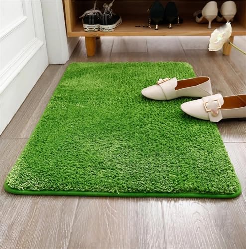 ZJIQOH Schmutzfangmatte & Fußmatte Innen/Außen Waschbar - Rutschfester Küchenteppich & Duschvorleger - Badezimmerteppich Groß Flauschiger - für Eingangsbereich(Green,60 x 180 cm) von ZJIQOH