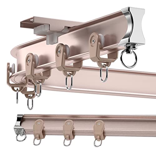 Gardinenschiene Aluminium Vorhangschiene Schwerlast, Flexible Biegsame L/U Form Raumteiler Schiene, Wand-Deckenschienen Für Schlafzimmer, Wohnzimmer, Terrasse, Gartenlaube ( Color : Ceiling Mount , Si von ZJKXJH