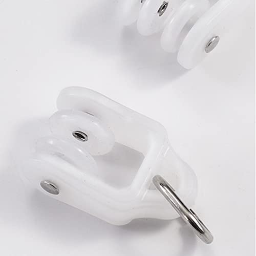 Gardinenschiene Vorhangschienen-Rollenhaken, 10 20 30 40 50PCS Vorhang Gleiter Haken Spur Schiene Läufer, Vorhang Tracks Dämpfer Rad Rollen Haken Ball Pulley ( Color : White Nano Wheel , Size : 40PC ) von ZJKXJH