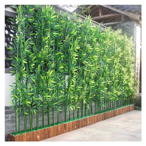 Kunstpflanze Hohe Privatsphäre Zaun Künstliche Bambus-Baum 1 1.2 1.5 1.8 2m, Faux getopfte Bambus Pflanze Außen Sichtschutzwand, Realistische grüne Pflanze Trennwand für Büro Hotel(6.6ft/200cm,L59in/1 von ZJKXJH
