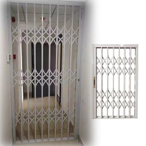ZJKXJH Sicherheitsgitter für Fenster mit Diebstahlschutz, Abschließbar, Faltbare Sicherheitstür Aus Aluminiumlegierung für Flur, Eingangstür(LxH-150x220cm/59.1x86.6in) von ZJKXJH