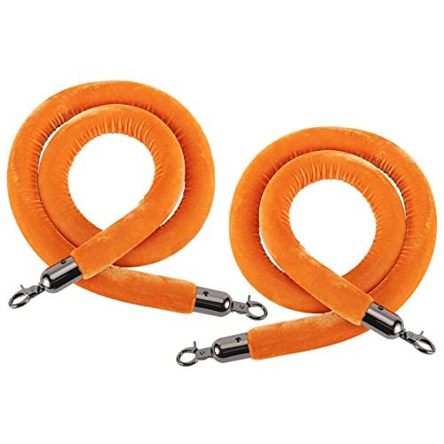 Absperrkordel Velvet Crowd Control Rungenseil, 28 Mm Dicke Absperrung Aus Hängendem Seil Mit Schnappenden, Für Event, VIP-Zugangszone, Heimkino, Halloween (Color : Orange, Size : 150cm/4.9ft) von ZJMAMA