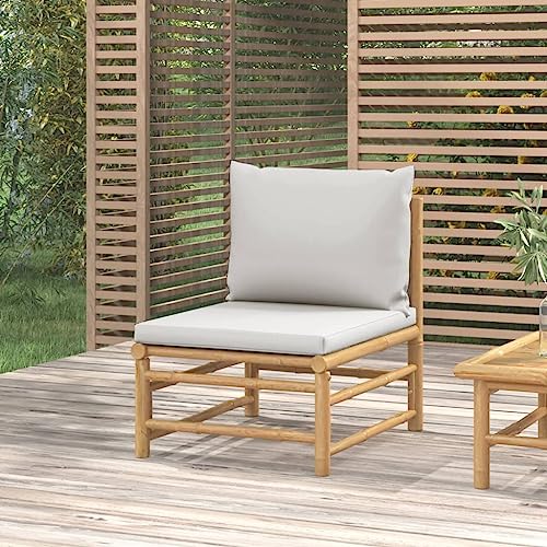 ZJMTOCYU Elegantes Mittelsofa für die Terrasse mit hellgrauen Kissen für Komfort und Stil in Ihrem Außenbereich von ZJMTOCYU